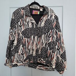 Vintage 1980s GTI Exclusive 100% Silk Jacket Size Large Retro Statement